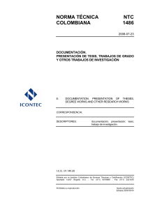 Norma Tecnica Colombiana NTC 1486 completa archivo