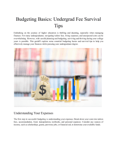 Budgeting Basics  Undergrad Fee Survival Tips