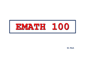 EMATH 100 (2024) - Lecture 1