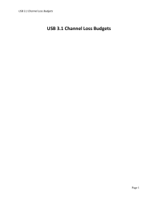 USB 3.1 Loss Budget Rev 1.0 - 2015-03-02