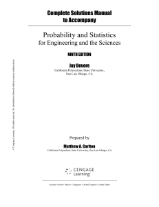 (Solution Manual)Probability and Statistics for Engineering and the Sciences , 9th Edition