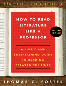 How to Read Literature Like a Professor A Lively and Entertaining