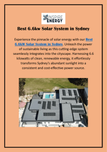 Best 6.6kw Solar System in Sydney