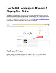 How to Set Homepage in Chrome: A Step-by-Step Guide