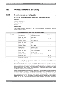 Wartsila 32 Oil Requirements & oil quality