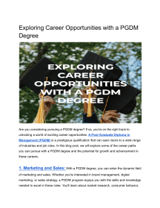 Exploring Career Opportunities with a PGDM Degree