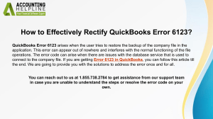 Quick Solutions To Rectify Error 6123 in QuickBooks