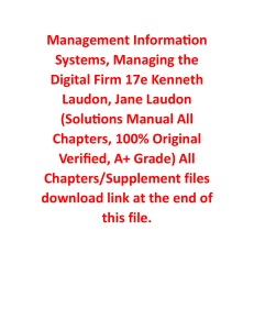 Management Information Systems, Managing the Digital Firm 17e Kenneth Laudon, Jane Laudon