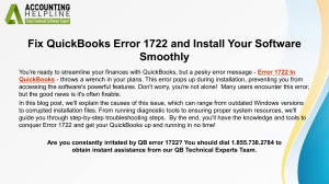 Easy Way To Fix Error 1722 In QuickBooks