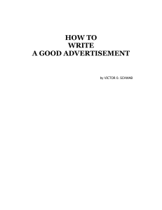 HOW TO WRITE A GOOD ADVERTISEMENT