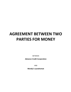 Agreement Between Two Parties for Money Template