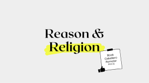 REASON AND RELIGION
