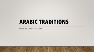 Arabic traditions Taha M. Hashim