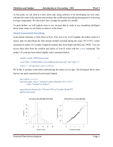 Simple Exponential Smoothing: Forecasting Rainfall Data