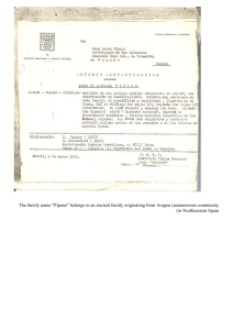 Pipano name origin certificate