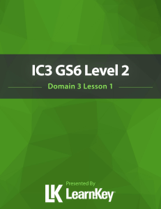 IC3 GS6 Level 2 D3 L1 Projects