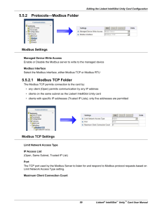 Liebert IntelliSlot Unity Card - Modbus TCP Folder