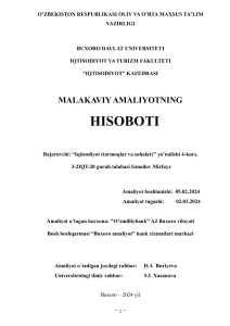 O'zmilliybank tahlili: Iqtisodiyot hisoboti