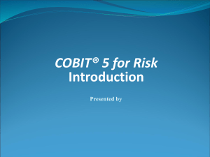 Cobit 5 for Risk