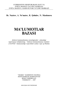Ma'lumotlar bazasi (Sh.Nazirov, A.Ne'matov, R.Qobulov, N.Mardonova)