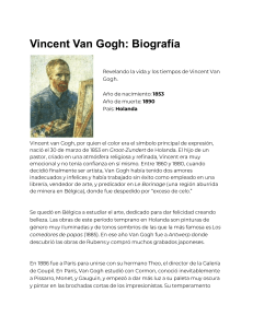 Vincent Van Gogh Biografía