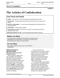 The Articles of Confederation ‧ Lesson Summary