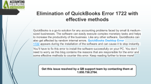 How To Eliminate QuickBooks Desktop Error 1722