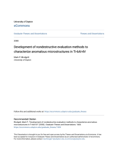 Development of nondestructive evaluation methods to characterize
