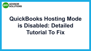 How to Fix QuickBooks Hosting Mode is Disabled Issue