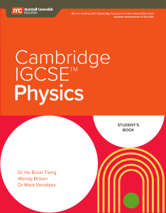 Marshall Cavendish Cambridge IGCSE Physics Student's Book