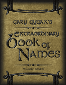 Gary Gygaxs Book Of Names