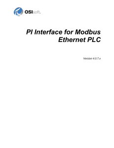 PI Interface for Modbus Ethernet PLC Manual