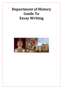 U of Canterbury Department of History Guide to Essay Writing