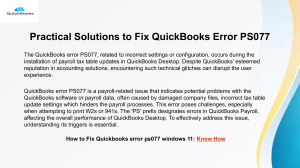 Fixing QuickBooks Payroll Error PS077 Step-by-Step Guide