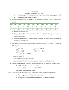 Econometrics assignment individual