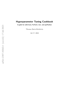 Thomas Bartz-Beielstein - Hyperparameter Tuning Cookbook  A guide for scikit-learn, PyTorch, river, and spotPython (2023)