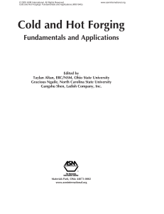Cold and Hot Forging - Fundamentals and Applications