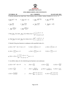 One-Sided Limits & Continuity Tutorial