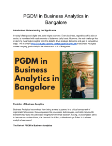 PGDM in Business Analytics in Bangalore