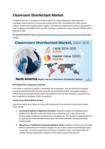 Cleanroom Disinfectant Market Scope, Size, Share, Trends, Forecast By 2031
