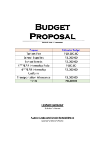 Budget Proposal and Aplication Form 4th year 1st semester