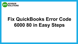 An Effective Way to Fix QuickBooks Error Code 6000 80