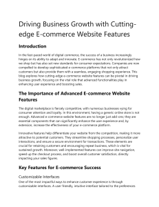 Driving Business Growth with Cutting-Edge E-commerce Website Features