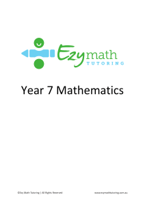 Math Tutoring - Year 7