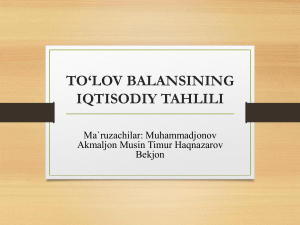 To'lov balansining iqtisodiy tahlili taqdimoti