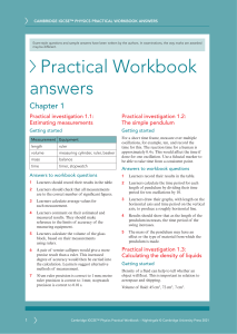 IGCSE Physics 3ed Practical workbook answers