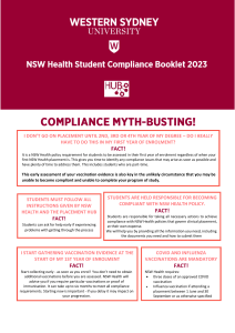 NSWH Student Compliance Information Booklet