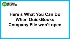 A Quick Way To Fix QuickBooks Company File Won’t Open Issue