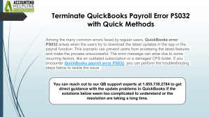 Easy Way To Fix QuickBooks Payroll Error PS032