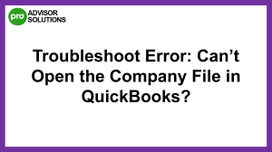 If You Can't Open the Company File in QuickBooks, Try This Quick Fix